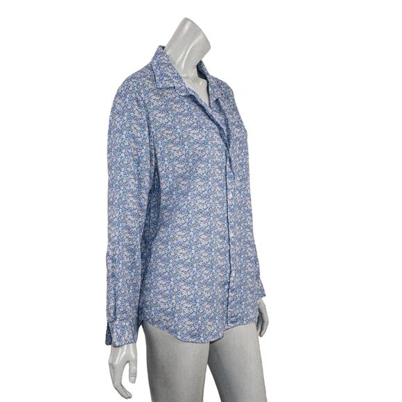 GRAYSON The HERO Button up Shirt in Blue Floral Print Women's Size 05 - Picture 5 of 8